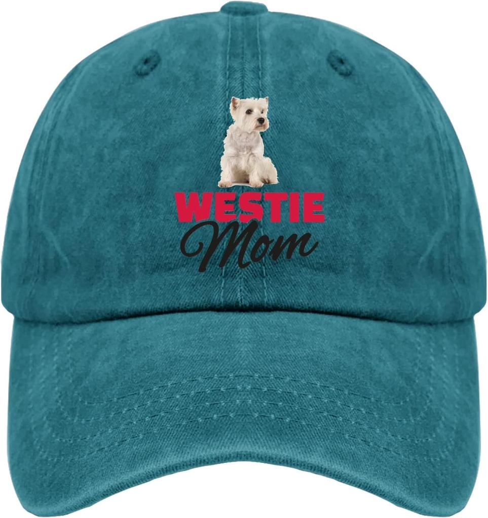 Westie Mom Dog Lover Graphic Baseball Cap Adjustable Polyester Casual Dad Hat for Unisex