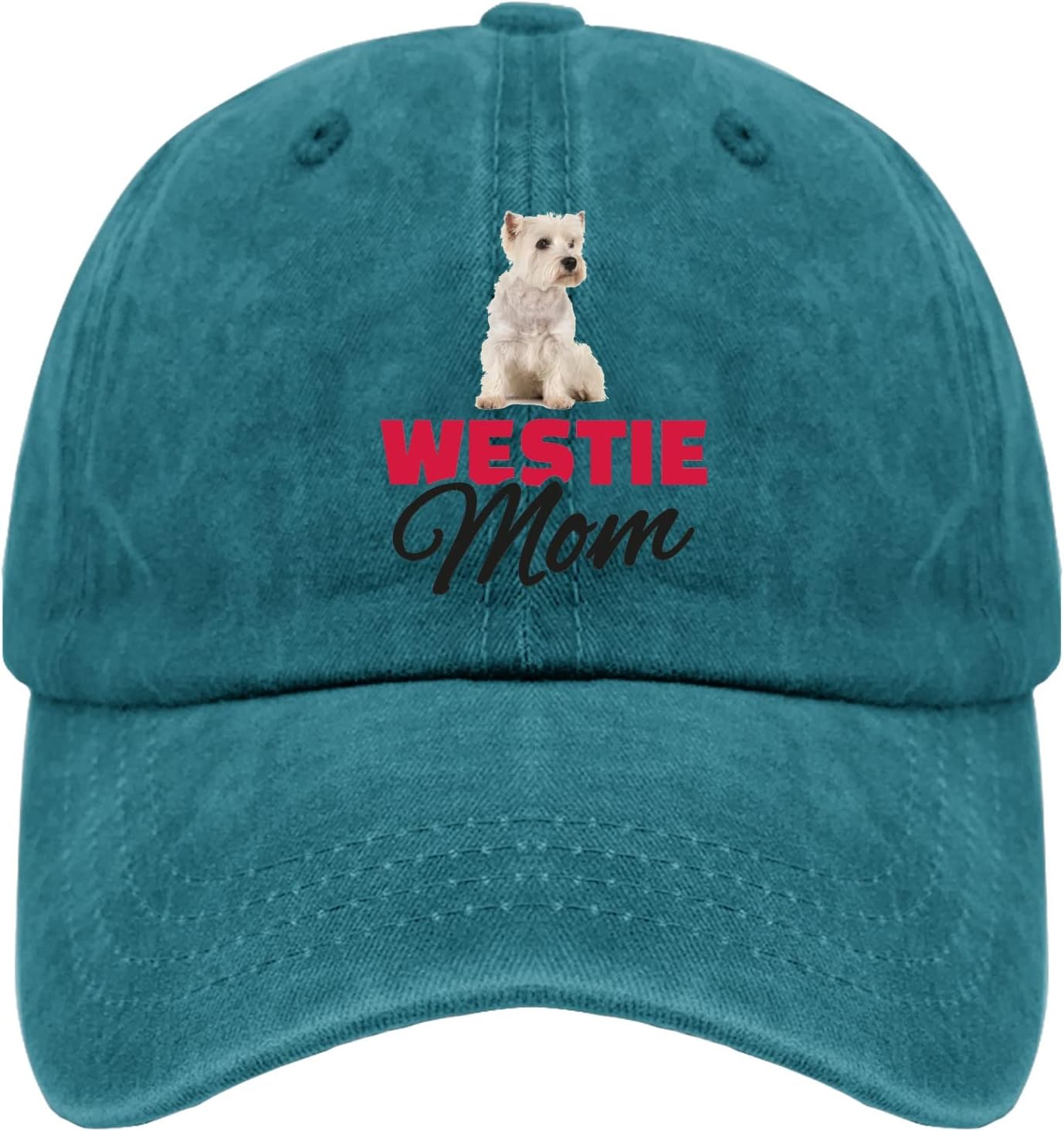 

Westie Mom Dog Lover Graphic Baseball Cap Adjustable Polyester Casual Dad Hat for Unisex One Size