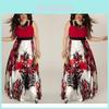 Elegant 2019 Floral Print Sleeveless Maxi Dress For Women In Plus Size Cotton Blend
