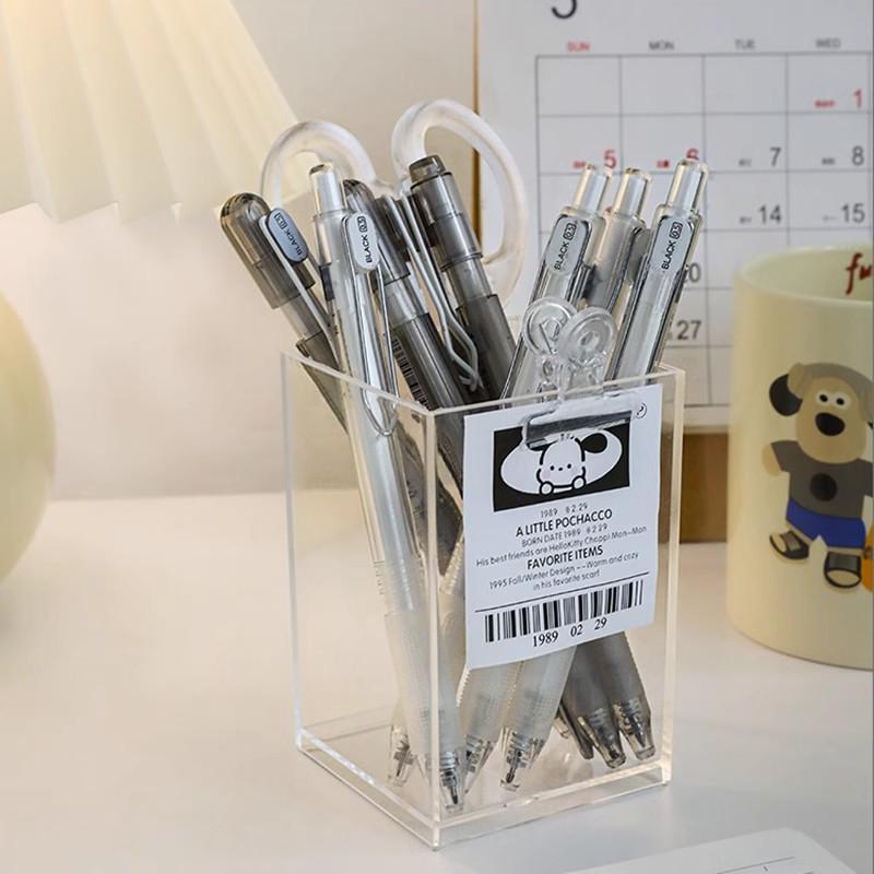 Acrylic Three-Compartment Pen Holder: Luxurious Multifunctional Desktop Organizer