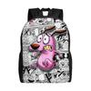 Cowardlyes Dogs Anime Backpack for Men Women School College Students Bookbag Fits 15 Inch Laptop Comedy Horror Bags