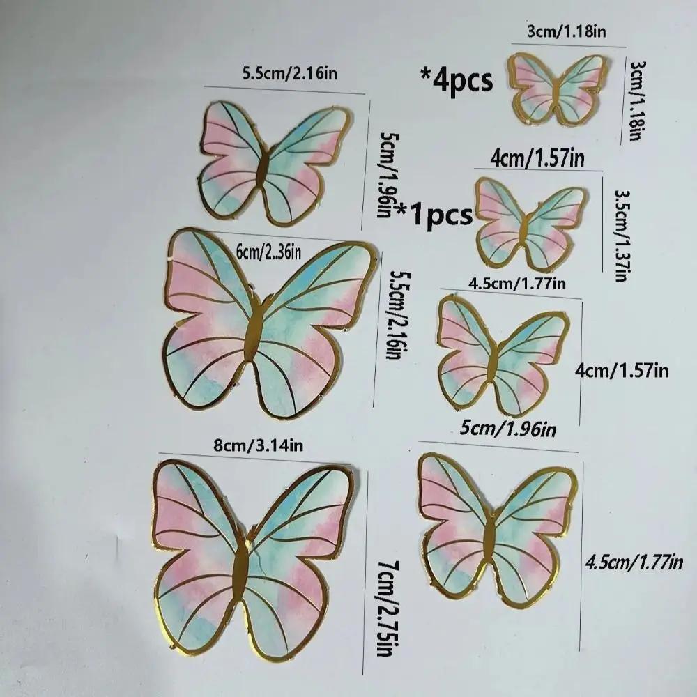 1Sheet Happy Birthday Sequins Butterfly Cake Topper Cake Decoration Simulation Butterflies Wedding Cake Decorating Supplies