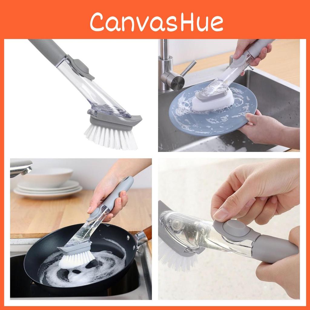 Hassle-free Pot Cleaning With Liquid Dispensing Brush