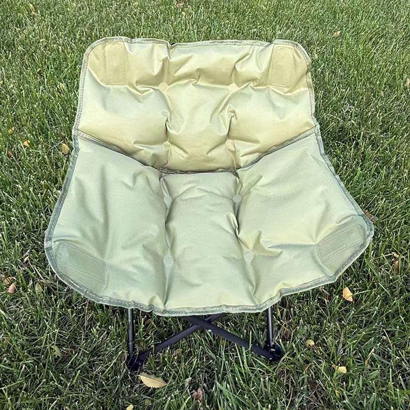 Skládací měsíční židle s polstrováním a nízkou opěrkou pro podzim/zimu - Přenosná venkovní kempingová židle