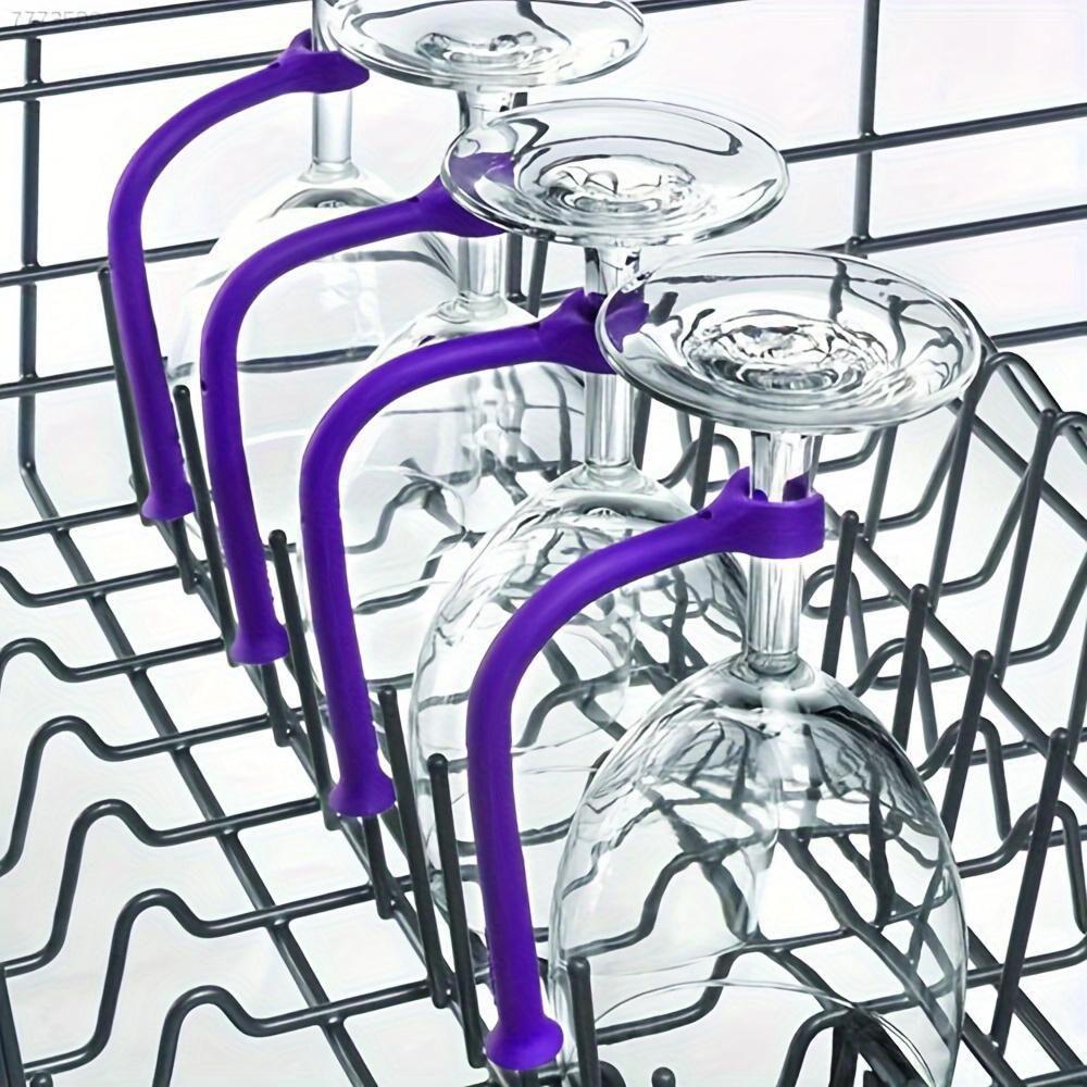 Prostorově úsporný silikonový držák na sklenice na víno - Nastavitelný, Ideální pro vysoké sklenice, Ideální do kuchyně a jídelny, Kreativní