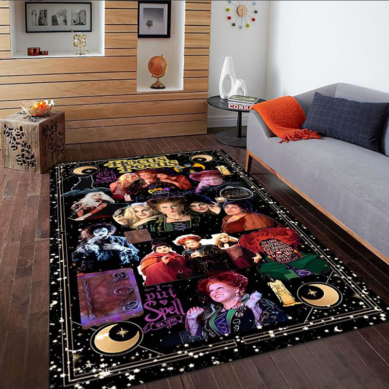 Halloween Horror Witch Carpet, Kitchen Rugs, Yoga Mat, Non-Slip Mats, Rug for Bathroom, Living Room Bedroom, Camping Rugs Christmas Gift