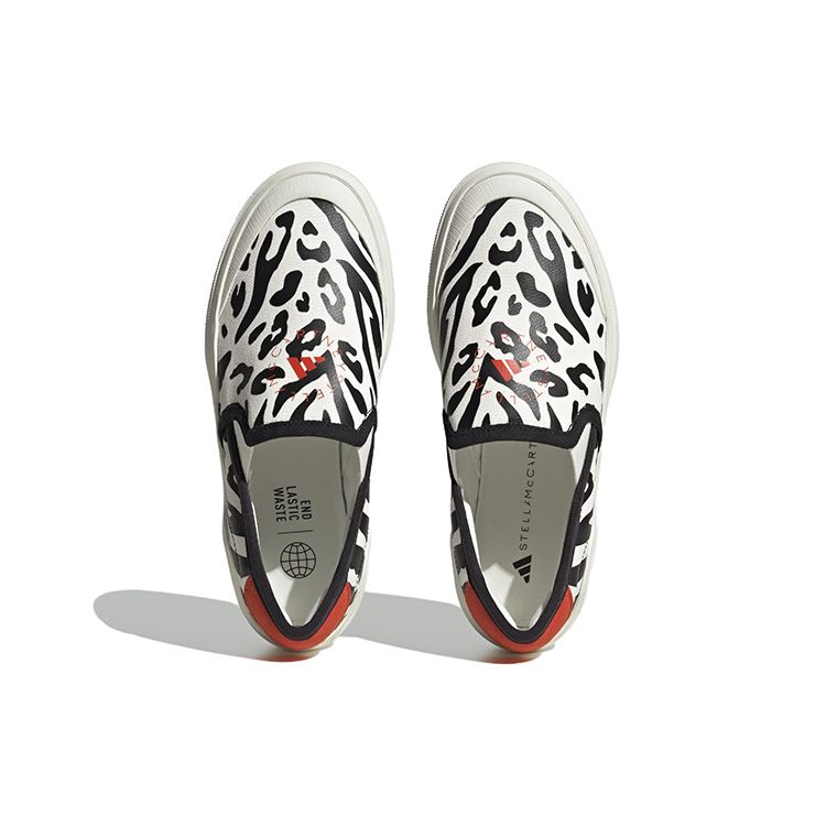 Stella McCartney X Adidas  Court Slip-On Animal Print Women Sneakers White Off-White Core-Black HP3210