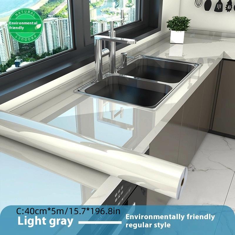 Film auto-adhésif en marbre pour cuisine, poêle à Film résistant à l'huile, étanche à l'humidité, autocollant de carrelage de rénovation d'armoire de comptoir