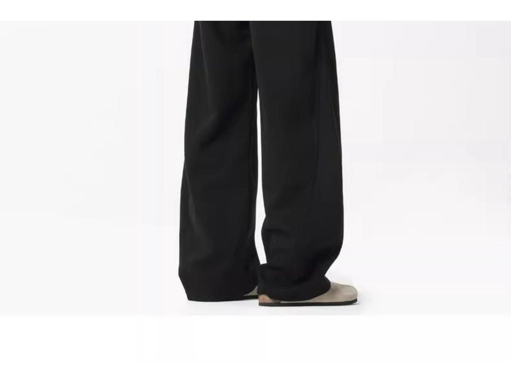 Men's Cleanfit Wide-Leg Fleece Sweatpants - Autumn/Winter Straight-Leg Casual Sports Pants