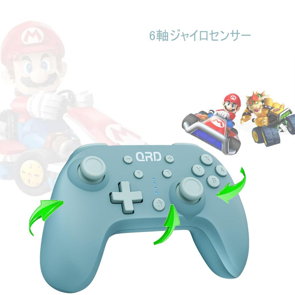 QRD Junior E5 Mini Compatible with Blue Gamepad, Pocket-sized Controller, Cute, Switch/PC/Android/IOS,