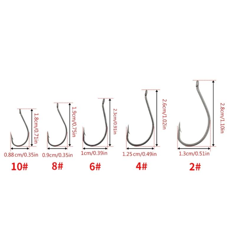 50Pcs Barbed Fishings Hook Replacement Highly Carbon Stainsless Steel Eyed Fishes Hook Rustproof Carp Fishings Hook