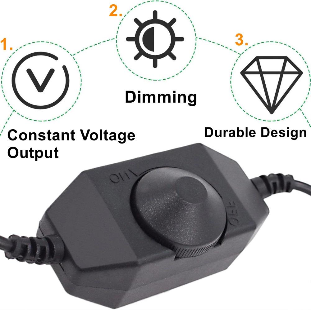 Tira LED Sensor de Movimiento Infrarrojo PIR USB Enchufe CC Interruptor Ajustable DC5V 12V 24V Interruptor de Atenuación Táctil con Perilla para Tira de Luz LED Lámpara de Noche
