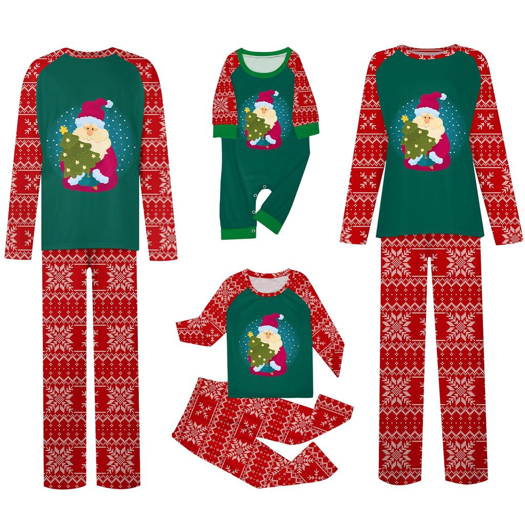 Christmas Parent Child Family Set Home Furnishings Christmas Pajamas Two Piece Set