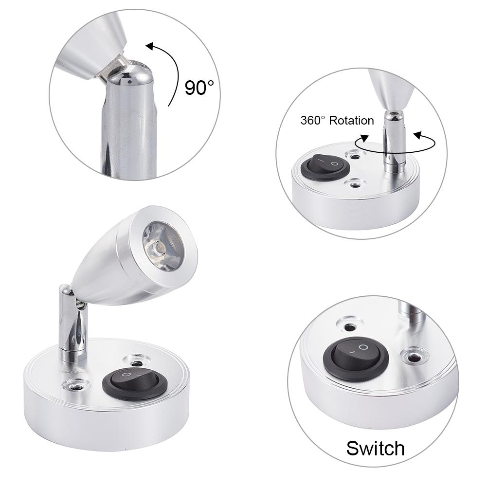 2Pc LED Spot Reading Lights Switch for Car Camper Caravan Van Boat Interior Light 12V