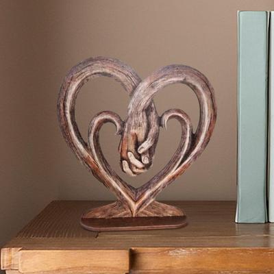 Herz Halten Hand Statue Decor Rustikalen Ornament Hause Kunst Skulptur Handshake Handwerk für