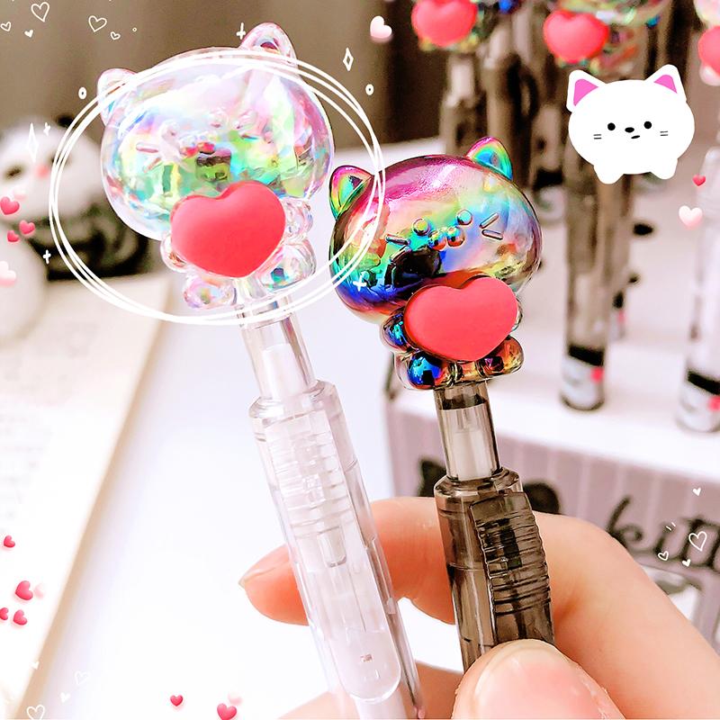 Kawaii Cat Black Ink Gel Pen School Office Supplies Stationery items Gift Students Cute pens pretty Aesthetic stationery