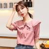 Ladies Short Sleeve Doll Collar Thin Shirt Sweet Bow Top Western Chiffon Shirt