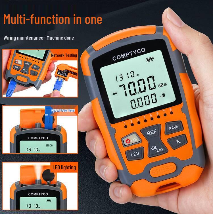 Three-in-One Network Optical Power Meter Tester AUA-MC7/M5: Mini Optical Wave Meter & Light Source Inspection (-70~+10dBm)
