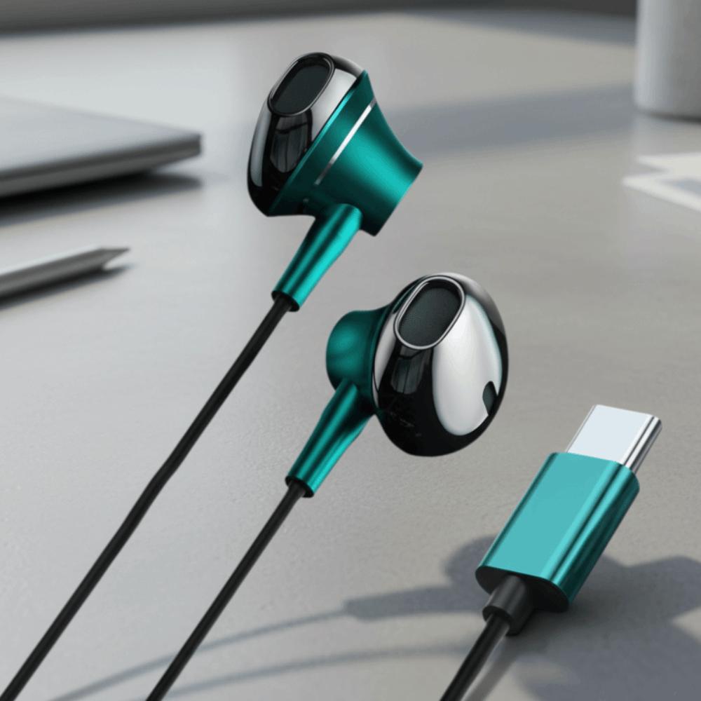 With Mic In Ear Earphones Type C Wired Headset Music Earphones Wired Earphone  Phone/tablet/laptop