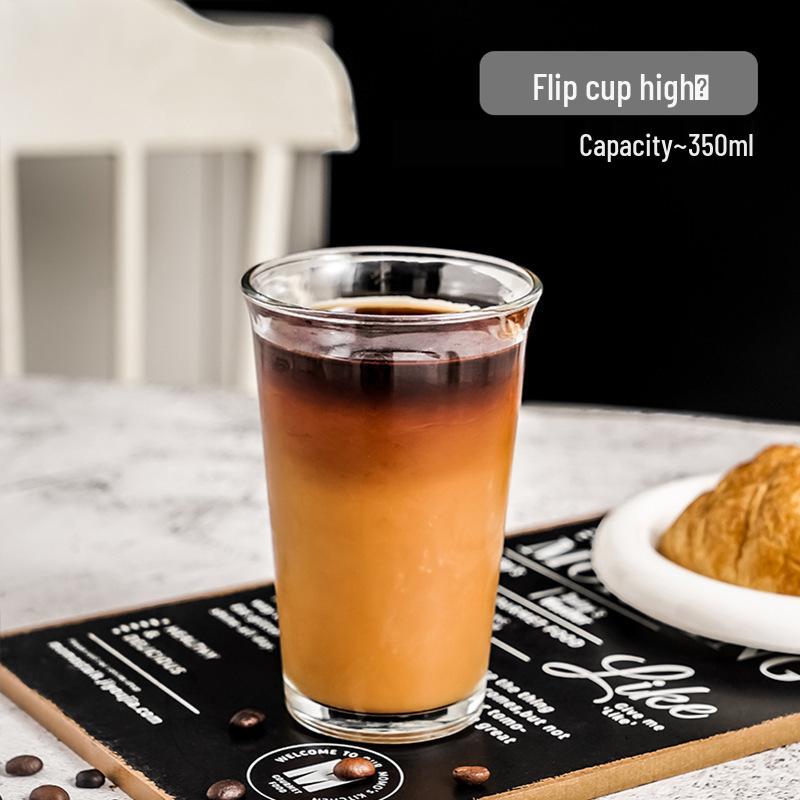 Transparent Rolled Edge Glass Cup – Stylish for Coffee, Cold Beverages, or Milk Tea