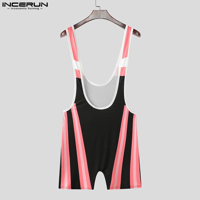 INCERUN Pánské Popruhy Bez Rukávů Potisk Písmen Přiléhavé Kombinézy Romper Body