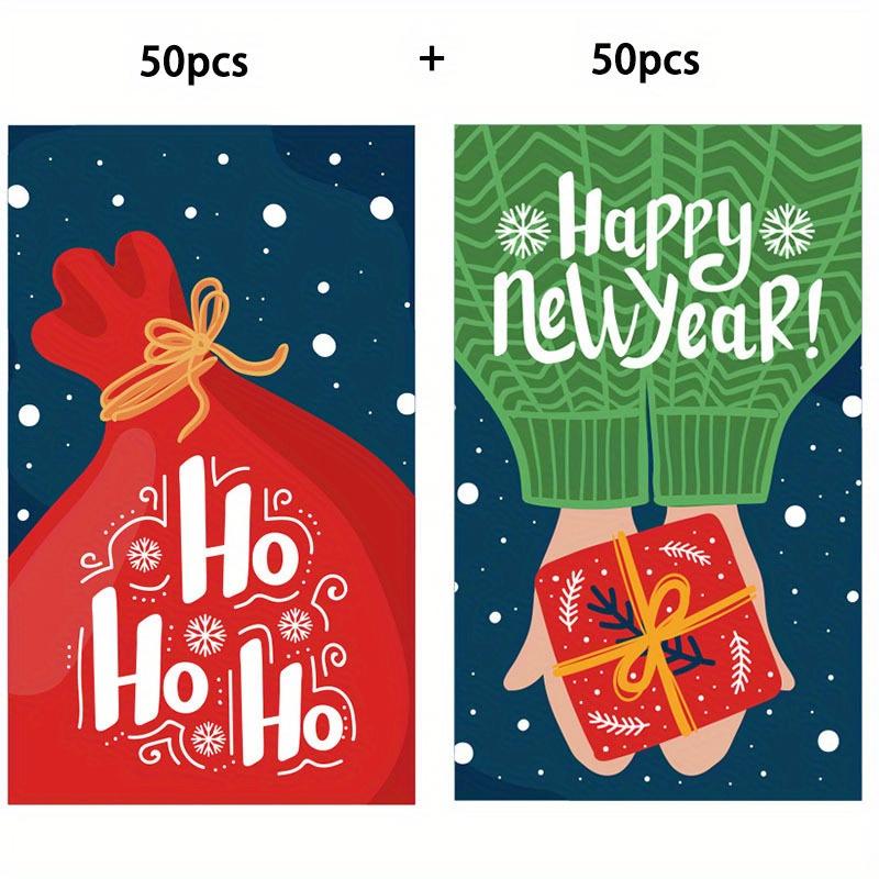 

Набор из 100 поздравительных открыток в винтажном стиле - красный/зеленый, идеально подходит для упаковки подарков и праздничного декора Style 3