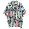 Surfboard Pattern Short Sleeve Aloha Shirt XL Navy Open Collar Men's Used
