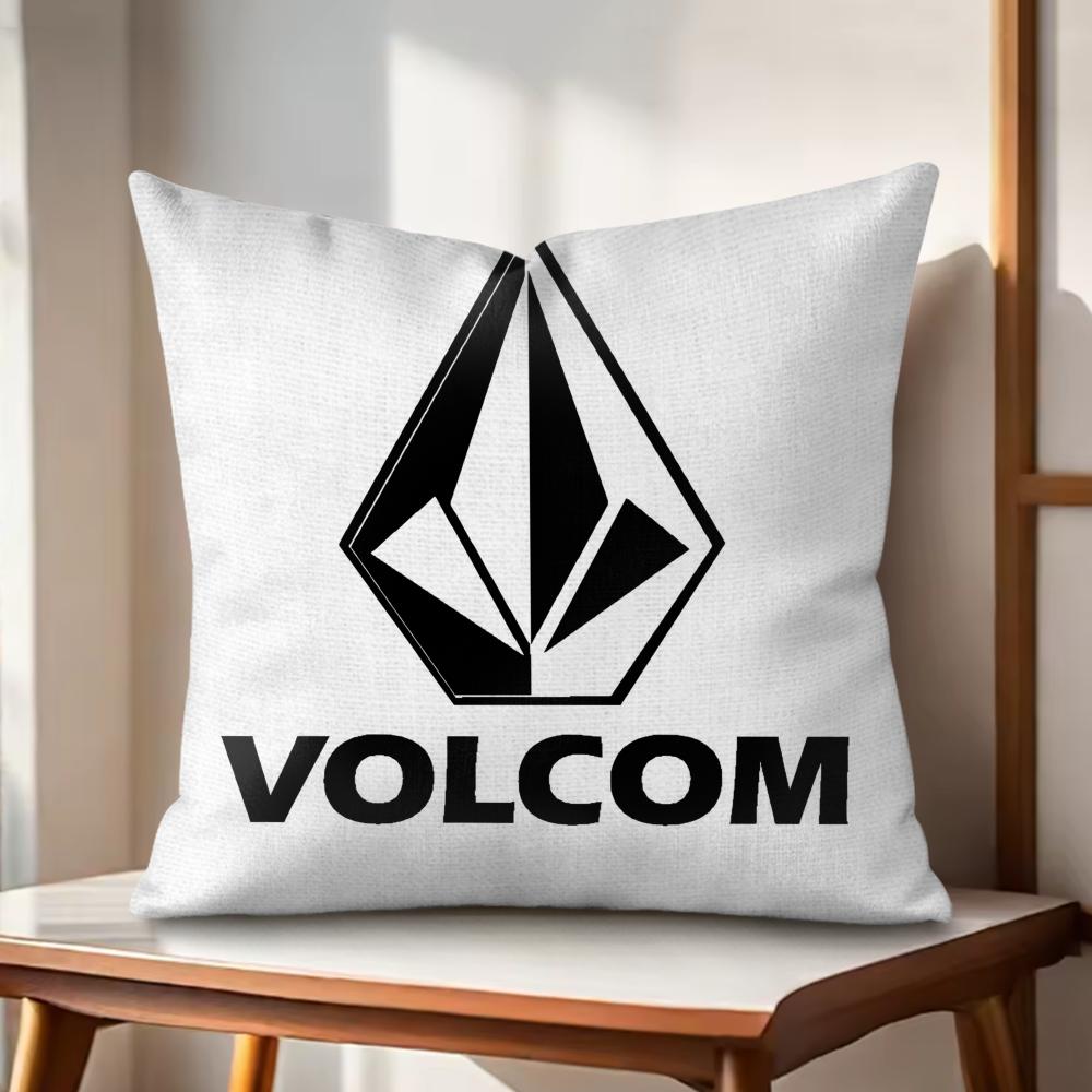 

vVolcom Extreme Sports Cushion Cover Natural Linen Organic Fabric DoubleSided Printing Couch Pillow Covers Home Decor 30x30cm