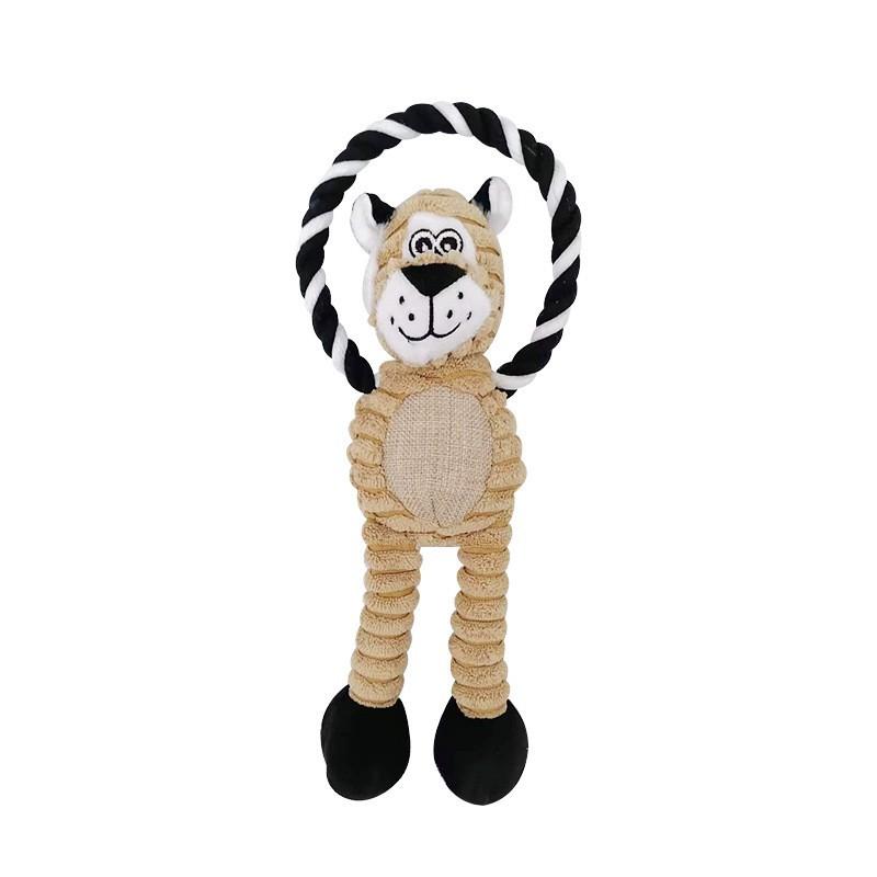 Pet Vocal Chewing Knot Rope Monkey Lion Elephant Plush Toys Dog Grinding Cleaning Cotton Rope Soft Not Hurt Teeth Pet Supplies