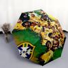 1 PC Automatic Folding Umbrella - Brazil National Football Team Pattern, Portable & Foldable Design with 8 Ribs, Christmas Birthday Gifts