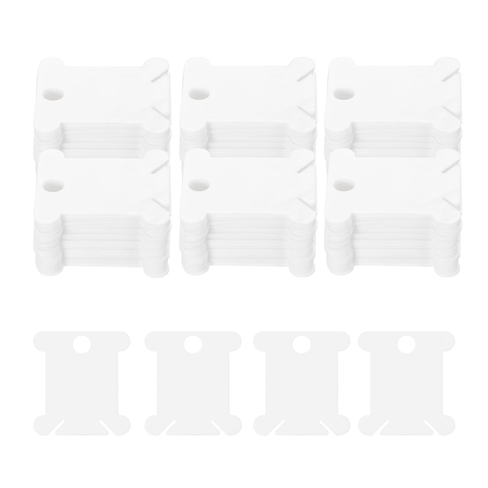 

uxcell 360pcs Embroidery Thread Bobbins, Plastic Cross Stitch Thread Organizer Holder Card, Craft DIY Sewing Thread Organizer Tool Storage, White
