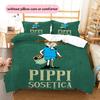 Pippi Longstocking  Pattern Bedding Quilt Set  Home Decoration  Gift (1 * Duvet Cover + 2 * Pillowcase  Without Core)