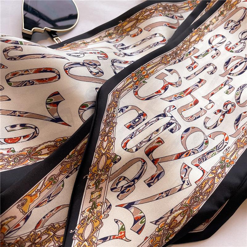 Korean Thin Narrow Ribbon Angled Scarf With Temperament Fashionable Women's Headscarf Small Decoration Versatile Spring Autumn