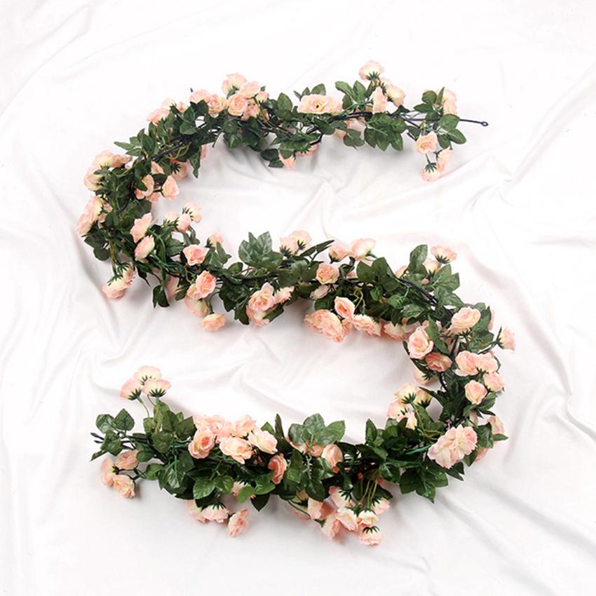 

180cm Artificial Flower Silk Rose Simulated Vine Plant Wedding Arch wreath Home Room Valentine s Outdoor Garden Decora DIY Gifts 1 pc светло-розовый