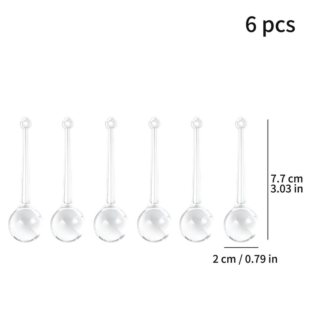 Boules en Acrylique Transparentes Goutte d'Eau Tige Longue Boule Ronde Goutte Ornements Suspendus Décorations Sapin de Noël Décor Suspendu Fenêtre