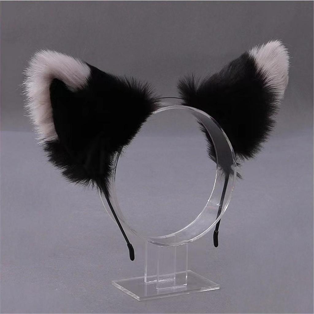 Diadema y pinzas con orejas de animales: Gato, zorro, perro lobo con cascabeles: accesorios para el cabello de cosplay para mujeres.