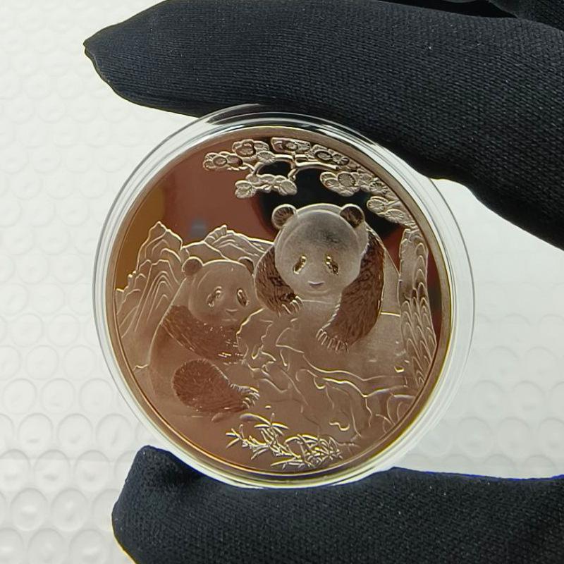 Panda Coins, Gold-plated and Silver Plated, Commemorative Medals, Metal Crafts, Panda Commemorative Medals, Small Gifts