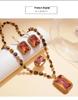Sultanit Schmuckset: Ohrringe, Ring & Halskette mit Tigerauge-Kette – Premium, Elegant & Leichter Luxus Design.