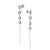 Gift from New York Platinum Swaying Chain Long Metal Gift Women's Earrings, Processed, Earrings, Earrings, Hypoallergenic, Women's