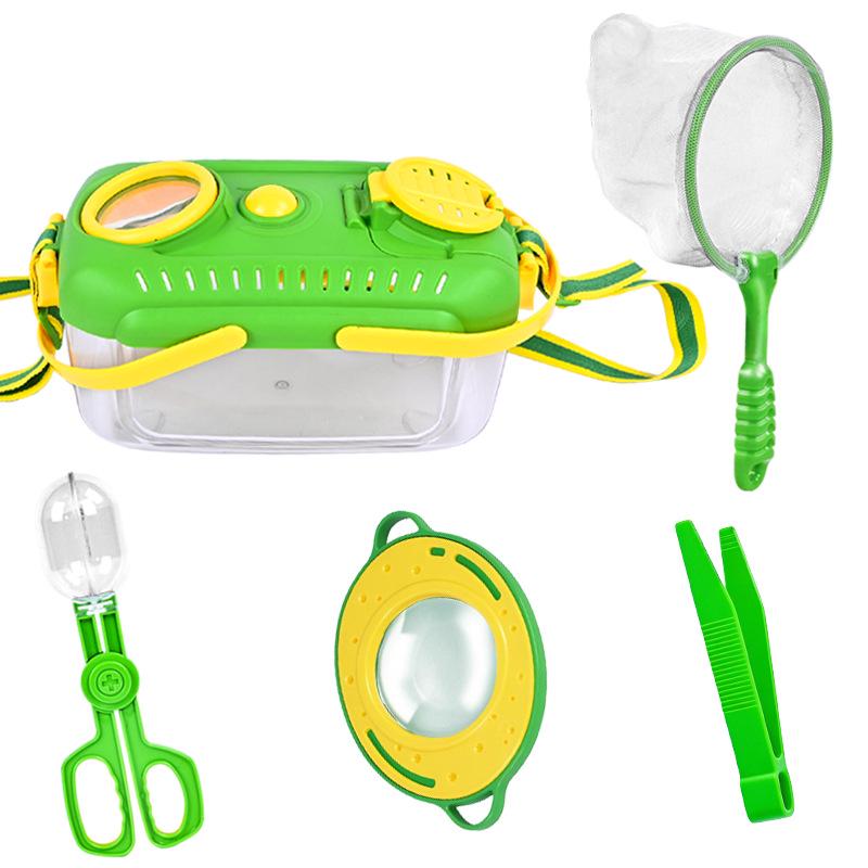 Children's Outdoor Insect Observation Set: Lighted Magnifier Box, Insect Net, Exploration Toy