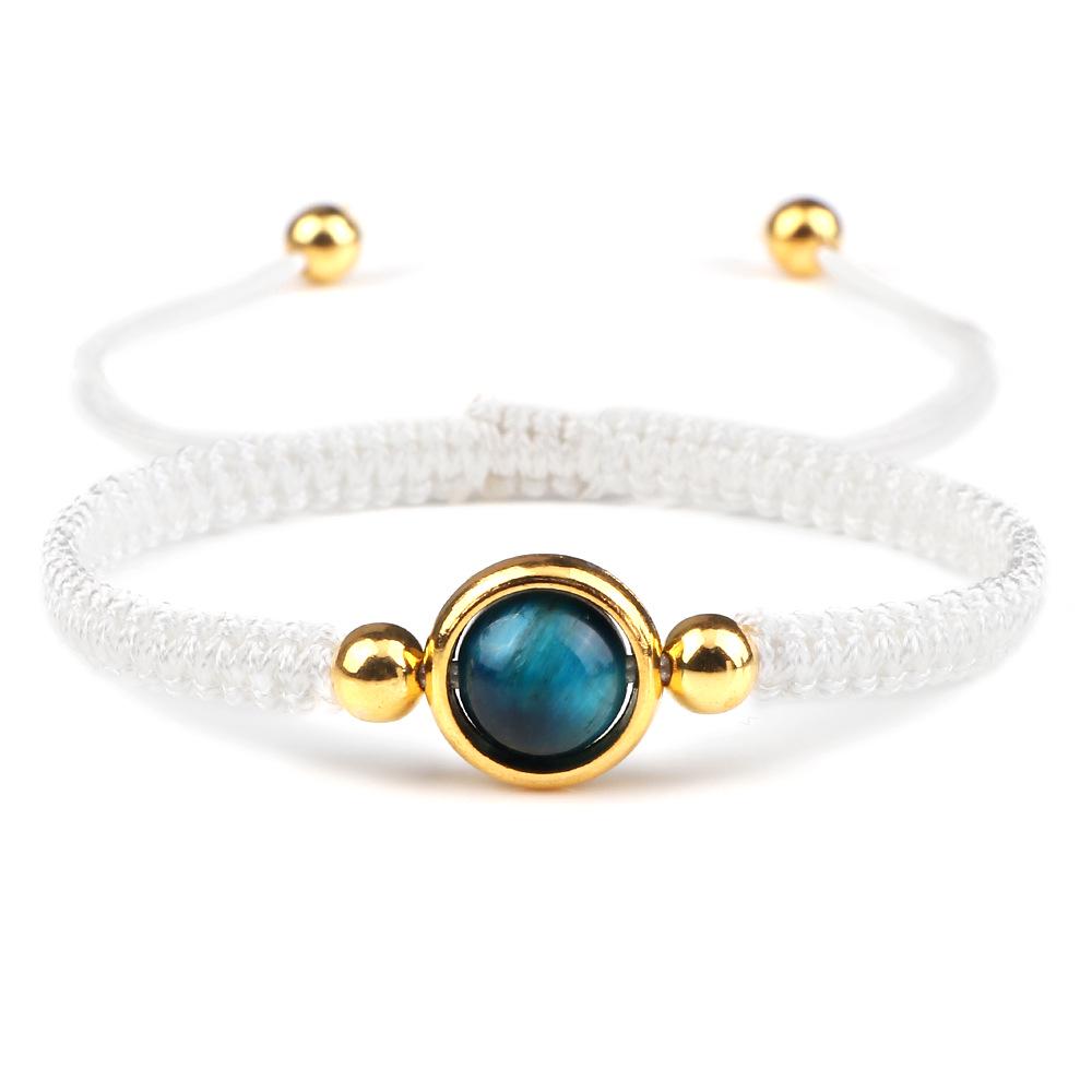 Handmade European-American Year of the Tiger Blue Sapphire Red String Bracelet - Stylish Couple's Gift