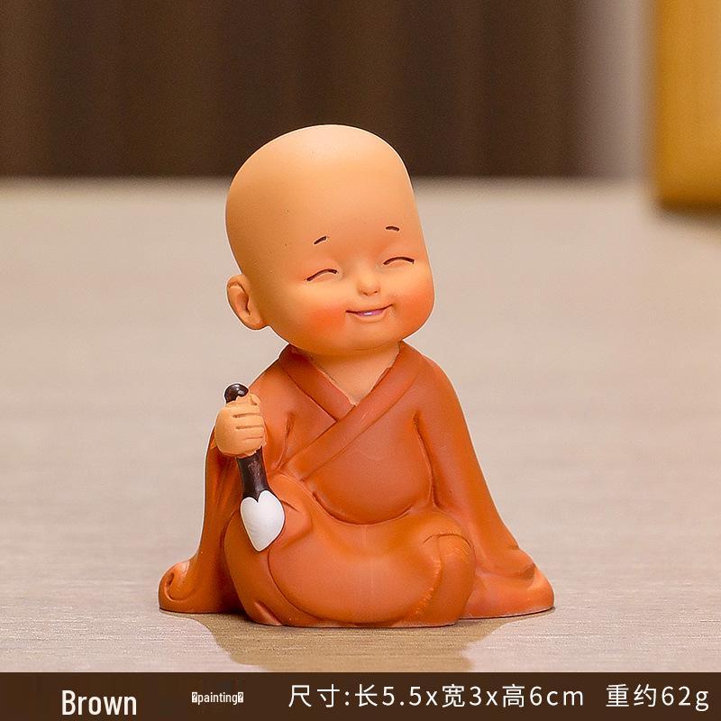 Handmade Cute Little Monk Resin Ornaments for Desktop Decoration