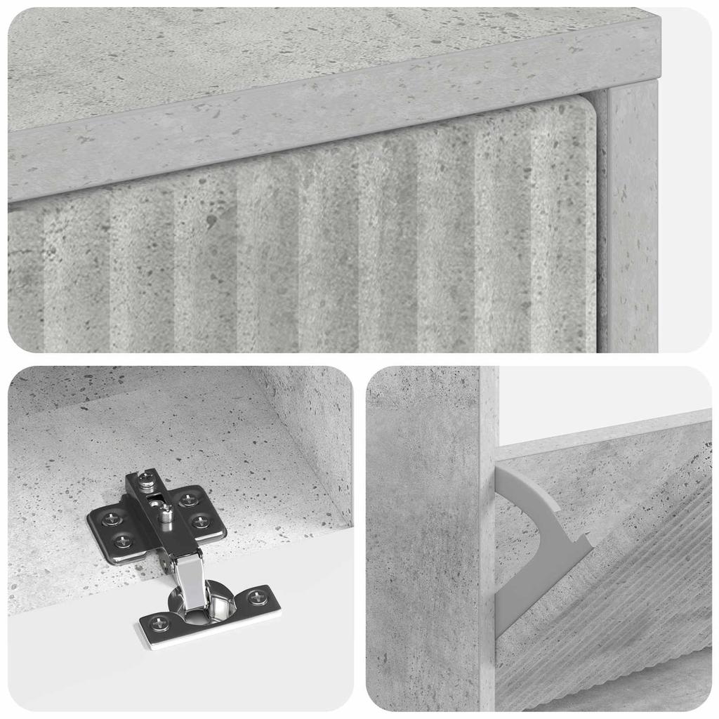 Shoe Cabinet ARNHEM 78 x 24 x 103 cm Engineered Wood Concrete Grey