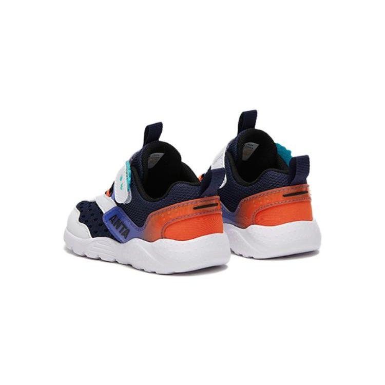 Anta Kids Non-Slip Wear-Resistant Low-Top Sports Casual Shoes Baby Sneakers White Black Orange A312320070-2