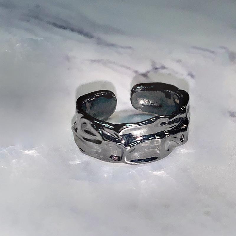 Niche Design Sense Dark Wind Personality Cool Female Index Finger Advanced Sense French Irregular Index Finger Open Ring Female Adjustable opening