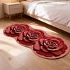 Bedside Floral Rug Absorbent Floor Mat Side Table Rug with Non-slip Backing Decorative Flower