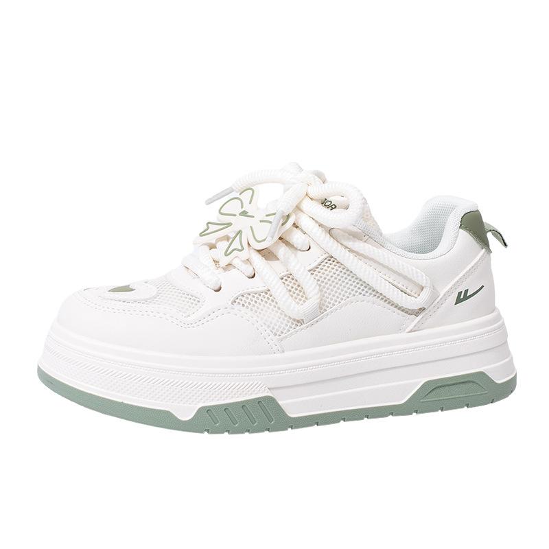 Matcha green single net little white shoes breathable versatile design thick baseplate shoes vitality student shoes
