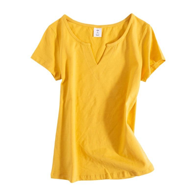 2023 Women's Korean Style Slim Fit Solid Color Short Sleeve T-shirt