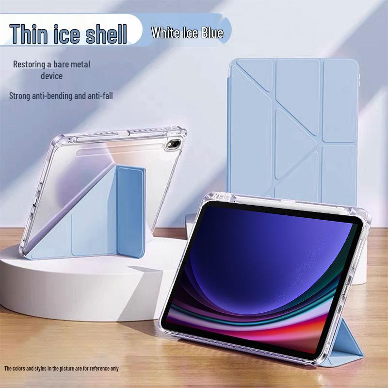 Samsung Galaxy Tab S9 Protective Case: 3+Y Fold, Transparent Acrylic, Full Coverage