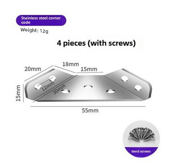 

Угловой кронштейн из нержавеющей стали 90° для мебели и дерева